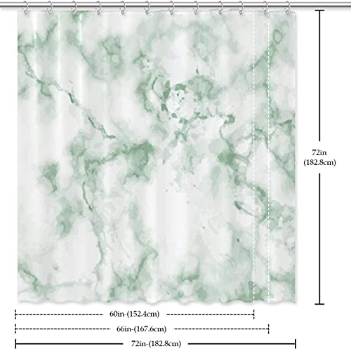 Rideau de douche marbre vert 183cm grand format imperméable anti-moisissure - 7