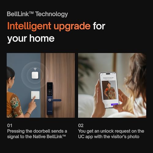 Image of Native by Urban Company Lock Pro Smart Door Lock with in-Built HD Camera & Home Doorbell Connect | 7-Way Unlock | Free Installation | 3-Year Warranty