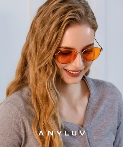 Image of ANYLUV Blue Light Blocking Glasses Men Women, Round Lightwight Blue Light Glasses Computer Screen for Eye Protection