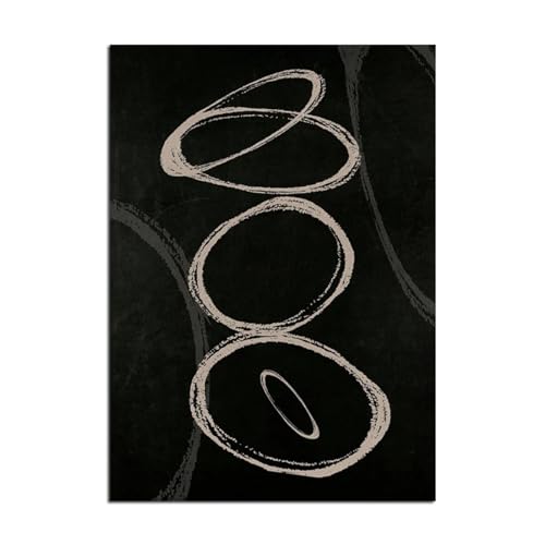 Peinture sur toile rotondité foncée au design géométrique raffiné