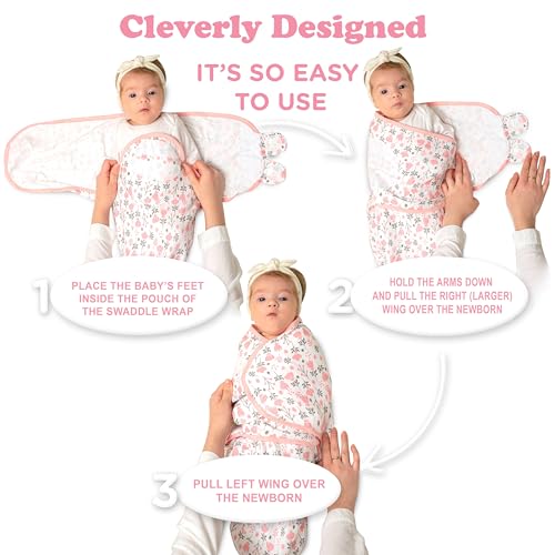 Image of Organic Zipper Swaddle Sleep Sacks - 3-Pack Swaddles for Newborns 0-3 Months, Adjustable & Breathable Infant Sleep Sack, Easy Diaper Change Swaddling Blanket for Baby Girls & Boys