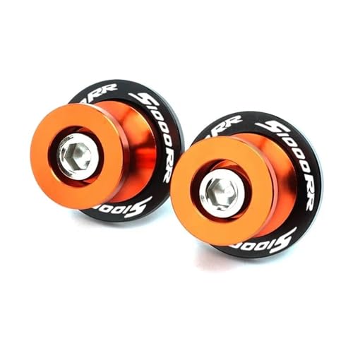 Chassisabdeckung Passend für BMW S1000R S1000RR 2009–2023, 8 mm Schwingenständerschraube, Schwingenspulen, Schieberzubehör, S1000 S 1000 R RR Motorrad Motorschutz(Orange,S1000RR)