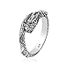 Serebra Jewelry Dragón Anillo de plata de ley 925 tamaño ajustable unisex hombres mujeres