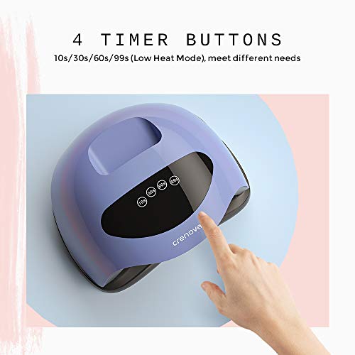 crenova UV LED Nail Lamp, 120W Nail Dryer Light with 4 Timers for Salon-Grade Nail Manicure and Pedicure - Thumbnail 3