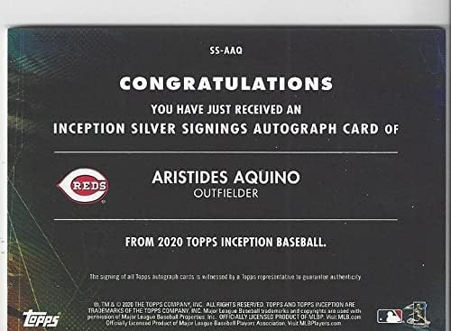 Aristides Aquino Autographed & Serial Numbered #52/99 Silver Signings Rookie Card Collectible Baseball Card - 2020 Bowman Inception Baseball Card #SS-AAQ (Reds) Free Shipping