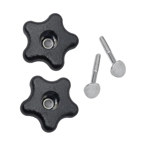 2 Packs Lawn Mower Handle Bolts Kit, Machine Accessories Supplies, Replacement Handle Knob, Screw and Washer for Snow Blowers and Lawn Mowers Repair (Black)