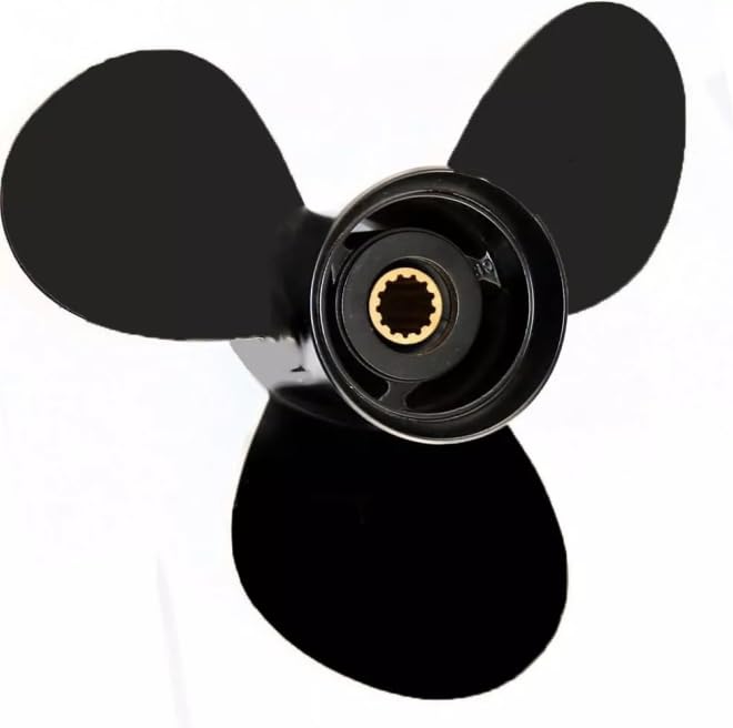 Image of 11.1x14 Aluminum Boat Outboard Propeller for Tohatsu Nissan Engines 35-50HP, 13 Spline Tooth, RH, fit Tohatsu Nissan 35HP 40HP 50HP