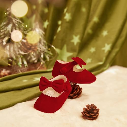 Baby Girls Mary Jane Flats - Infant,Babies Walking Shoes Soft Rubber Sole Princess Wedding3
