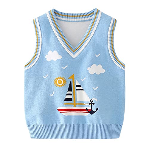 Miyanuby Bebés Niños Niñas Suéter Cárdigan Abrigo Escote en Pico Pull-over Sin mangas Chaleco de Bebé Ropa para Invierno Otoño Cover