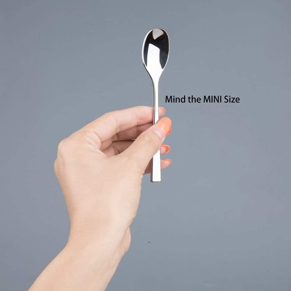 IMEEA 4.5 Inch Espresso Spoons SUS304 Stainless Steel Demitasse Spoons for Espresso & Small Desserts, Set of 6