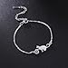 Imagen de TEAMER Pulsera de acero inoxidable del gato Crescent Moon Cute Cat pulsera mentir pulsera del gato de doble capa de cuentas cadena pulsera Cat Lover joyería para las mujeres