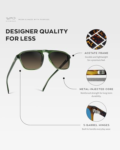 Image of WearMe Pro Polarized Modern Aviator One-Bridge Square Mens Sunglasses