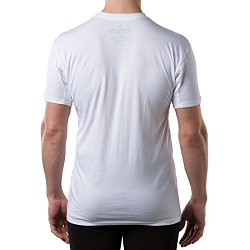 Sweatproof Undershirt For Men With Underarm Sweat Pads (Original Fit, Crew Neck) White #TOP1