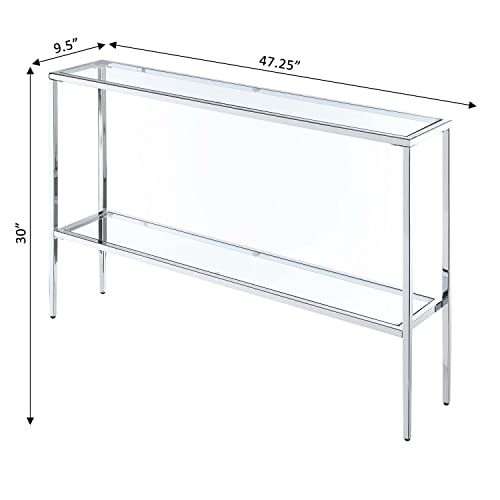 Convenience Concepts 166599GLCRO Nadia Chrome Console Table thumb #2
