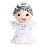 Great Mothers Day Birthday Gifts for Grandma Gigi Mimi Happy Birthday Cards Gifts for Nana Grammy Angel Crochet Valentines Day Christmas Gifts for Nana Mimi from Grandaughter Grandson Handmade Crochet