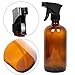 Youngever 8 Pack Empty Amber Glass Spray Bottles Set, 2 Pack 8 Ounce and 6 Pack 4 Ounce Refillable Containers for Essential Oils, Cleaning Products, Durable Black Trigger Sprayer Fine Mist and Stream