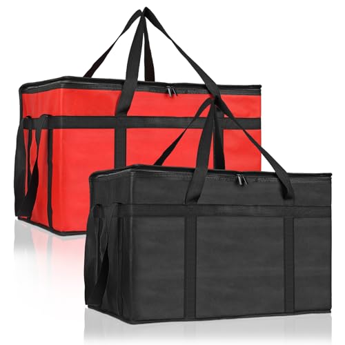 2 Pack Insulated Food Delivery Bag, XXXL Catering Bag for Keep Food Warming