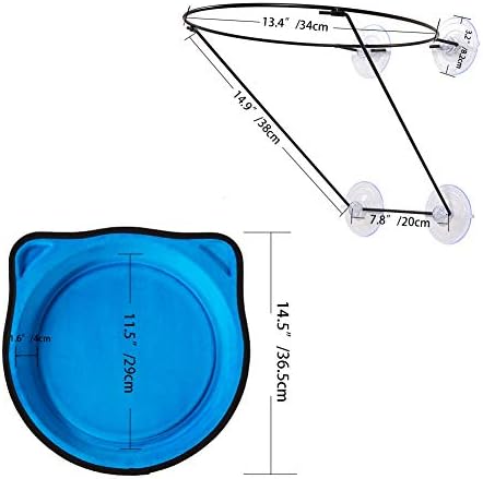 D.Jane Upgraded Version Cat Window Bed Seat Window Mounted Cat Perch Hammock for Small Indoor Cat with Suction Pads Cups up to 28 lbs (Gray)