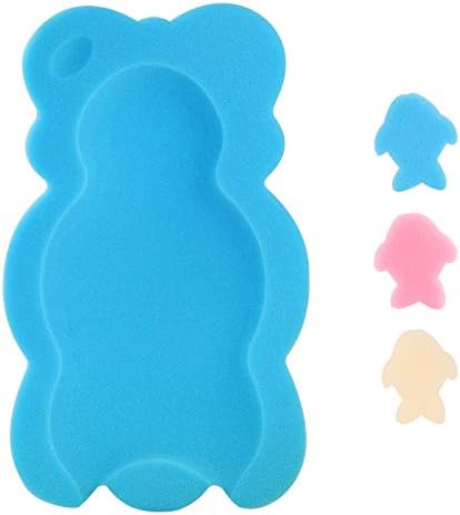 Baby Bath Cushion Infant Bath Sponge Bath Mat, Baby Bath Pad Bath Sponge for Toddler Infant Newborn (Blue-Style4)
