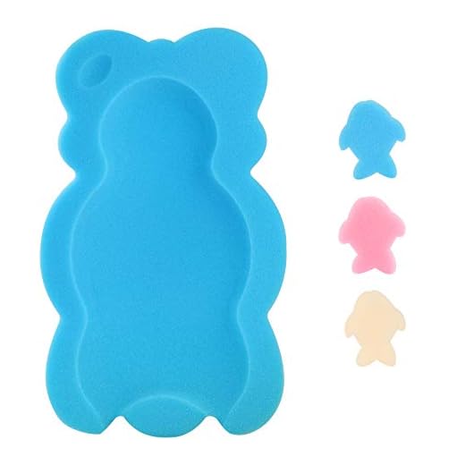 KECUCO Baby Bath Cushion Infant Bath Sponge Bath Mat, Baby Bath Pad Bath Sponge for Toddler Infant Newborn (Blue-Style4)