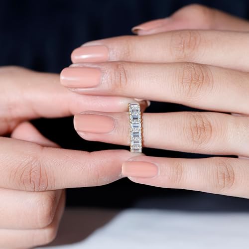 Certified Moissanite Half Eternity Band, D-Vs1 Quality, Moissanite Anniversary Ring - Ideal for Gift4