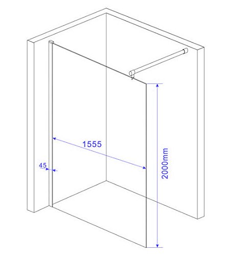 Duschtrennwand Free-PF – 160 X 200 Cm, 10 Mm ESG-Sicherheitsglas – Satiniert, Leicht Zu Reinigen