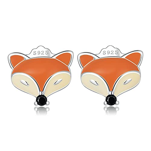 Boucles d'oreilles renard argent 925 femme ado clous d'oreilles