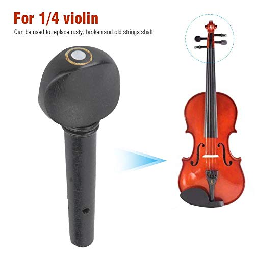 Bnineteenteam 4 Pcs Violin Pegs,Violin Strings Shaft Tuning Pegs Accessories Ebony Solid Wood for 1/2 1/4 1/8 Violin(for 1/4 Violin) - Thumbnail 6