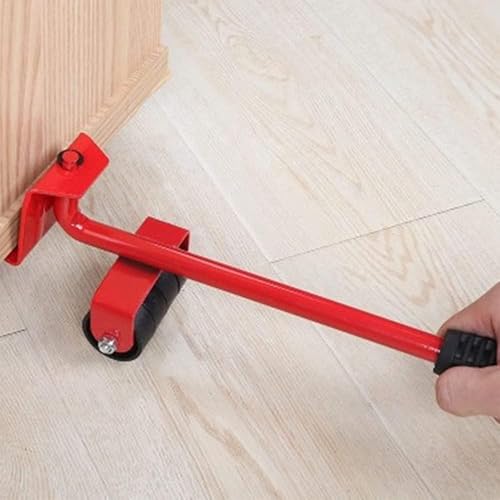 Kit Movimentar Cargas Móveis 150kg 5 Pçs Rodinhas Puxador