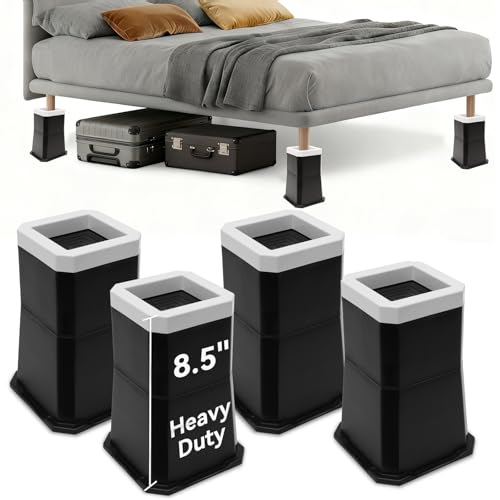 EleganceX Bed Risers Heavy Duty 4 Pack – Lift Beds,Table