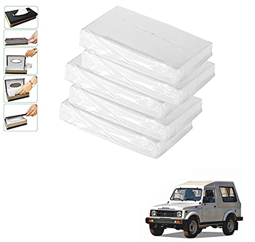 Auto Addict Car Tissue Refiller Set of 5 Pcs with 200 Sheets (100 Pulls) in Each for Maruti Suzuki Gypsy