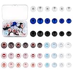 XiangJunly 48 Pcs Silicone Earbuds Replacement Tips, Ear Buds Tips, Earphone Eartips Replacement, Noise Isolation Cover Caps - 8 Colors, 3 Sizes