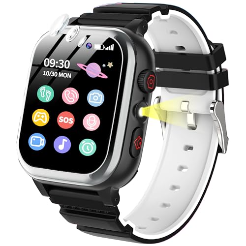 POKUJNFY Montre Connectée Enfant 26 Jeux Podomètre Téléphone SOS Caméra HD Vidéo Lecteur MP3 Réveil Calories Digitale Smart Watch Montre Enfant Garcon...
