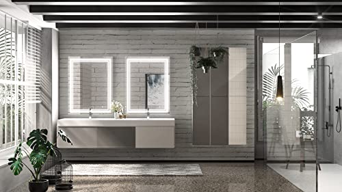 Keonjinn Led Bathroom Mirror, 36 X 28 Inch Bathroom Mirror With Lights, Front Lighted Vanity Mirror, Anti-Fog Wall Mounted Dimmable Memory Brightness Front Lights Makeup Mirror (Vertical/Horizontal) #TOP1