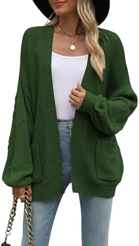 Cakulo Womens 2025 Oversized Chunky Cardigan Sweaters Fall Fashion Open Front Knit Long Sleeve Pockets Cardigans