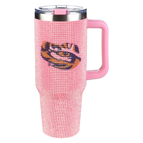 Image of The Memory Company Officially Licensed NCAA - Louisiana State University 40oz Pink Bling Game Day Tumbler
