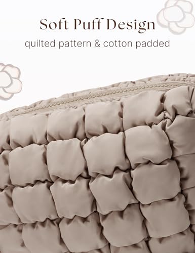 Quilted Makeup Bag Puffy Cosmetic Bag Cute Puffer Travel Toiletry Bag for Women, Large Makeup Pouch for Purse Quilted Cosmetic Pouch for Essentials Toiletries, Christmas for Women, Girls4