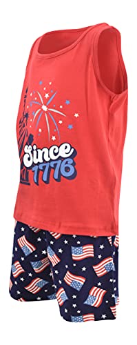 Image of Unique Baby Boys American Boy 4th of July 2pc Tank Shorts Set