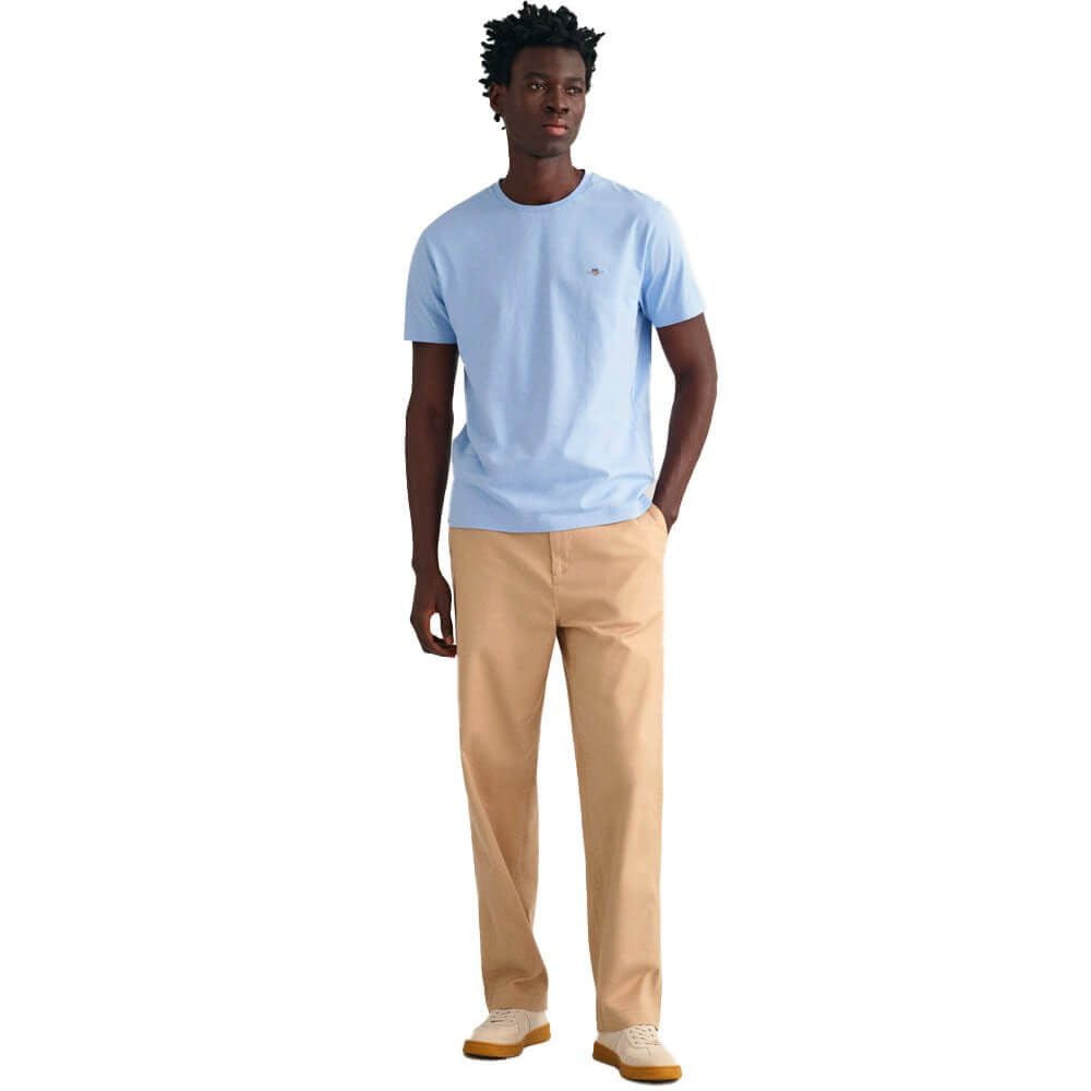 GANT Men's REG Shield SS Capri Blue Standard T-Shirt, Capri Blue, S