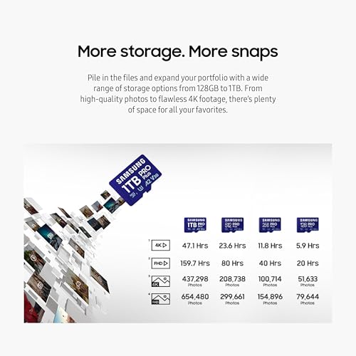 Samsung PRO Plus microSD Memory Card + Adapter, 1TB MicroSDXC, Up to 180 MB/s, Full HD & 4K UHD, UHS-I, C10, U3, V30, A2 for Android Phones, Tablets, GoPRO, DJI Drone, MB-MD1T0SA/AM, 2024 by Samsung - Image 6
