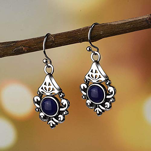 GRGFG Tropfen Ohrringe Für Frauen,Vintage 925 Silber Lapis Dangle Ohrringe Hypoallergen Lightweight Drop Anhänger Schmuck Ohrringe Für Frauen Mädchen Party Hochzeit Cover