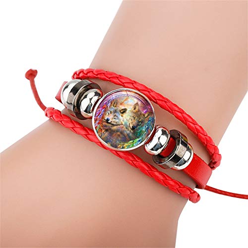 Gooey Adjustable Wolf Braided Leather Bracelet - Cute Bangle Bracelets for Women, The Pretty Gifts for Women4