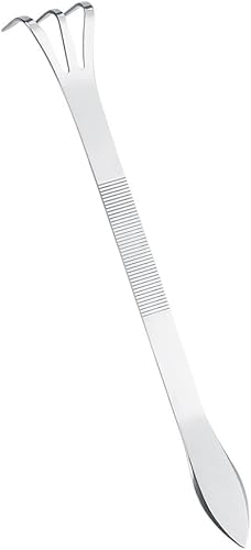 GLOGLOW - Rastrillo de jardinería, 3 puntas de acero inoxidable para aflojar la raíz del suelo, herramientas de jardinería para árboles bonsáis con