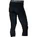 Nike Men's Pro Cool 3/4 Tights (Large) Black/Dark Grey/White