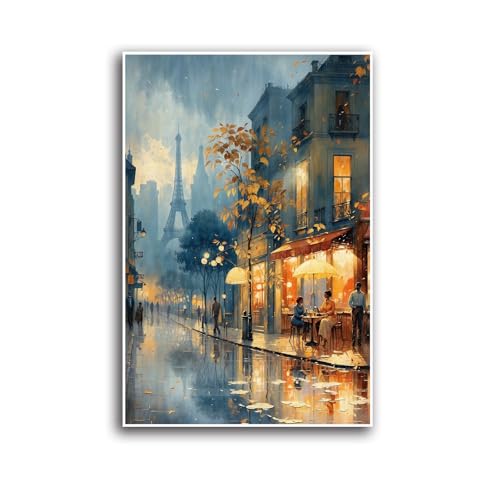 French street canvas painting Eiffel Tower poster classical elegant print