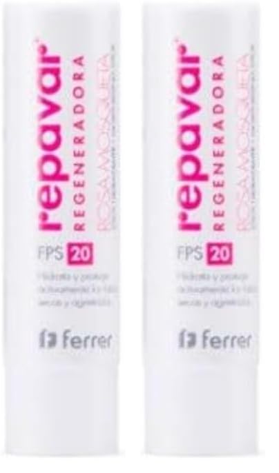 Repavar - Bálsamo Labial - Rosa Mosqueta y Protección Solar SPF 20 - Protector Labial Intensivo Regenerador - Hidrata, Protege y Repara la Nariz y los Labios - Apto para Niños y Adultos - 4g