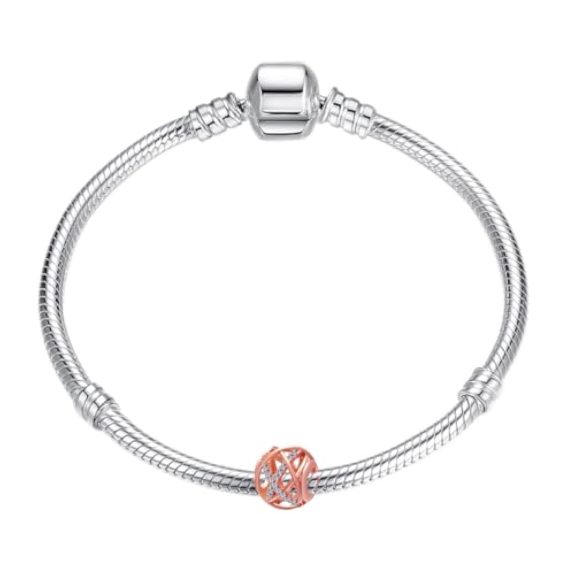 Galaxy Openwork Charm with Clear CZ Flower