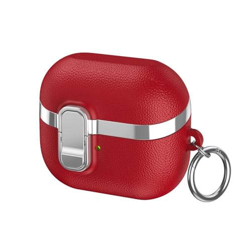 Coque silicone antichoc pour Buds3 Pro étui de sport rouge avec mousqueton