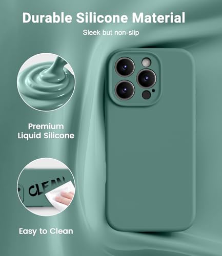 Coque silicone iPhone 16 Pro Max OTOFLY vert avec protection Magsafe - 3