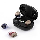 Rechargeable Hearing Aids for Seniors - Digital Sound Processing, Noise Cancelling & Feedback Suppression, Invisible In-Ear Design with Comfort Fit, 7-Day Battery & Portable Charging Case